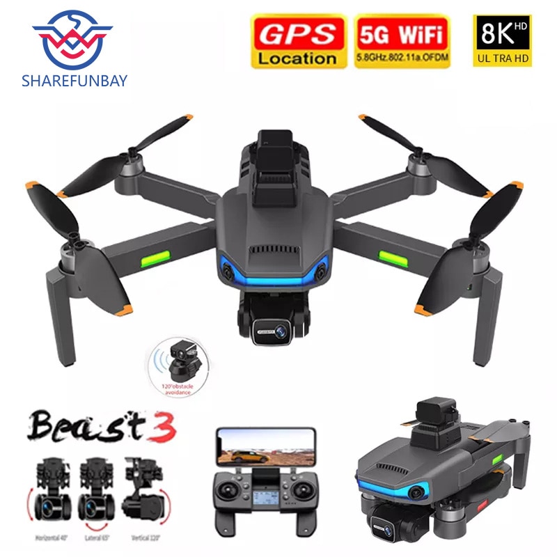AE3 Pro Max GPS Drone Professional 8K Dual Camera 3Axis
