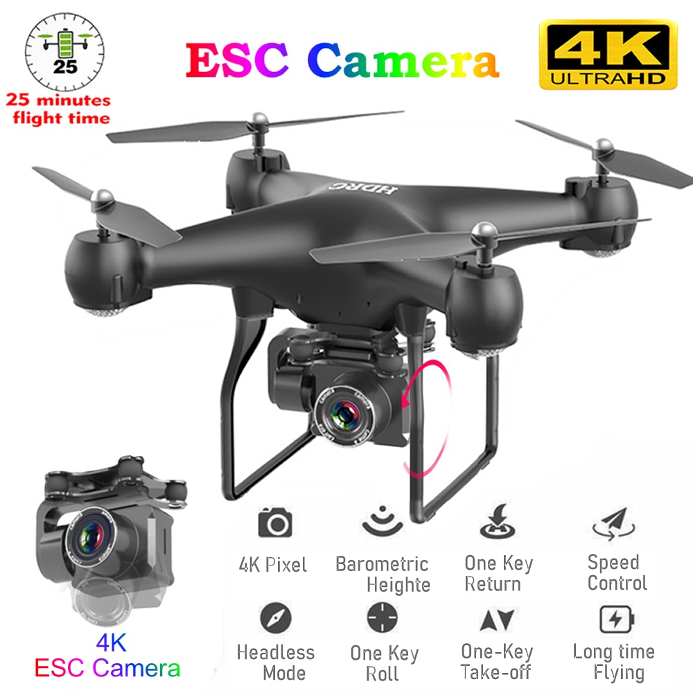 ESC Kamera 4K Profesional ile H12 RC Drone FPV Quadcopter İHA