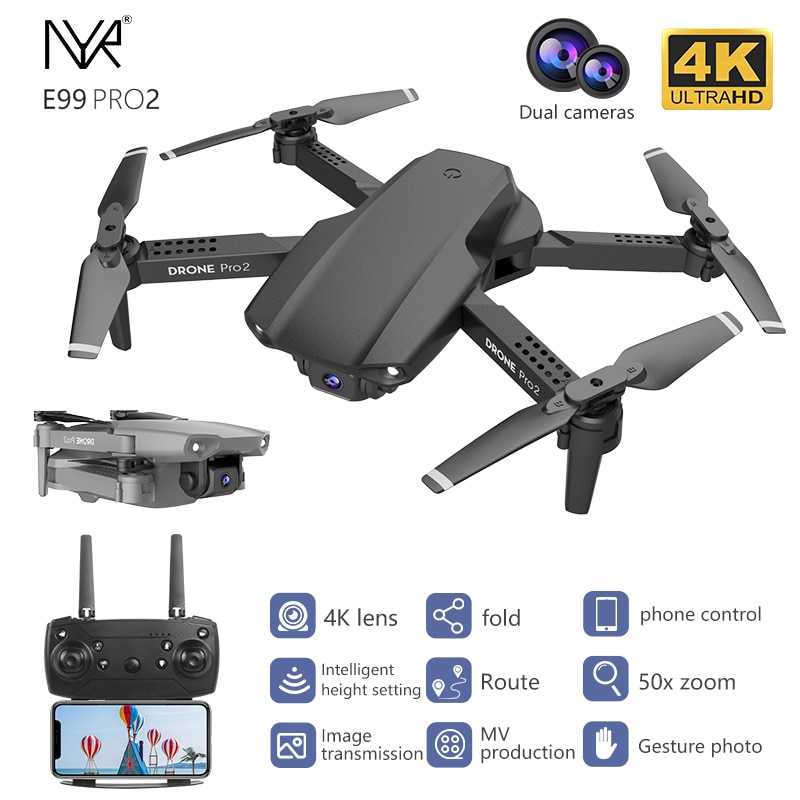 NYR E99 Pro2 RC Mini Drone 4K 1080P 720P kaksoiskamera WIFI FPV 4K 1080P 720P kaksoiskamera WIFI FPV